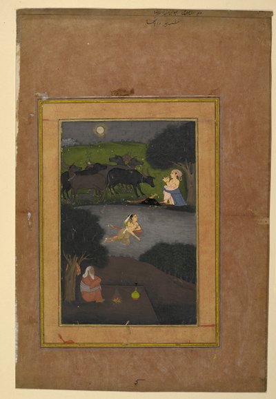 Miniatura di Suhni e Mehar da School Indian
