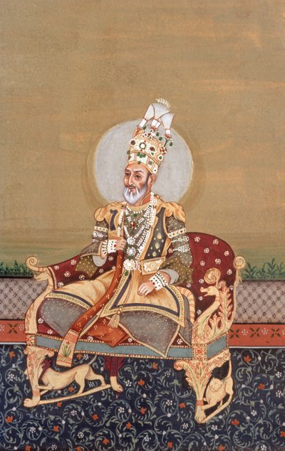Miniatura Mogul di Bahadurshah Jafer da School Indian