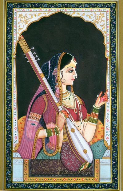Signora musicista da School Indian