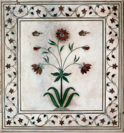 Uno dei pannelli di marmo intarsiati, nella Sala delle Udienze Private da School Indian