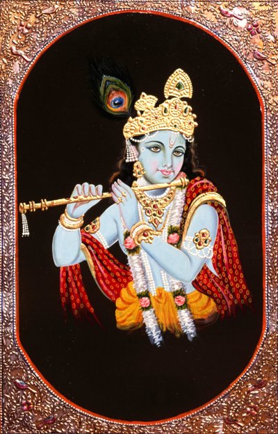 Dipinto di Dio Krishna, India da School Indian