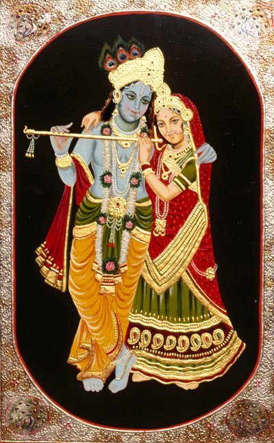 Dio Krishna e la Sua Più Grande Devota Radha, India da School Indian