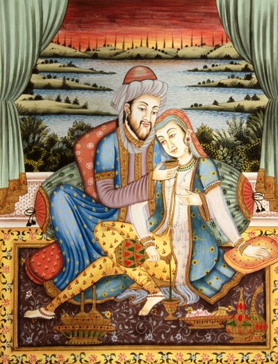 Imperatore Mughal con la Sua Moglie in Scena d