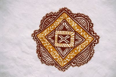 Pittura di Luoghi Mandna a Jawaly Kala Keuarra, Jaipur, Rajasthan da School Indian