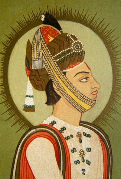 Ritratto del Maharaja Jay Singh III, Jaipur, Rajasthan, India da School Indian