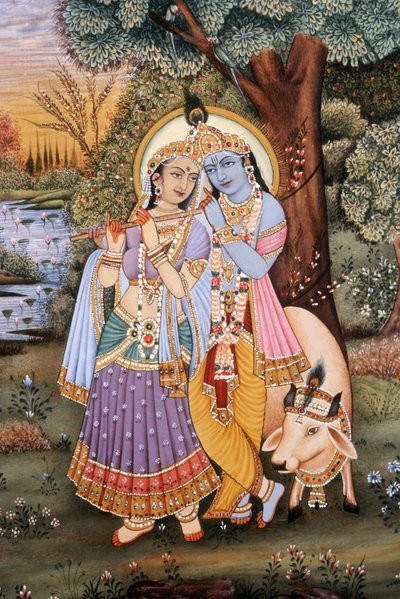 Miniature di Radha Krishna da School Indian