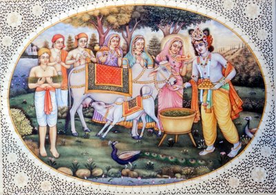 Miniature di Radha Krishna da School Indian