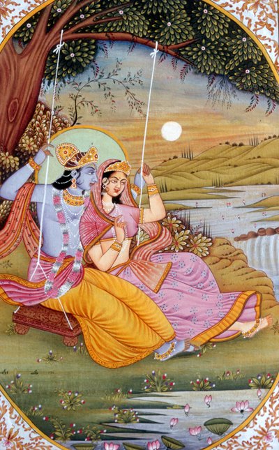 Miniatura di Radha Krishna, India da School Indian