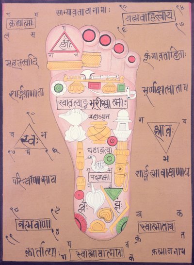 Diagramma tantrico del piede destro da School Indian