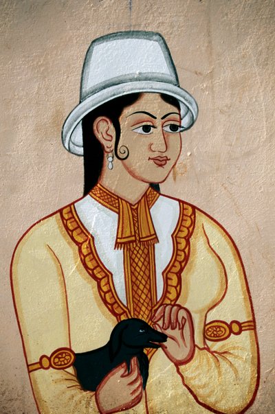 Signora Britannica con Cucciolo, Jaipur, Rajasthan, India da School Indian