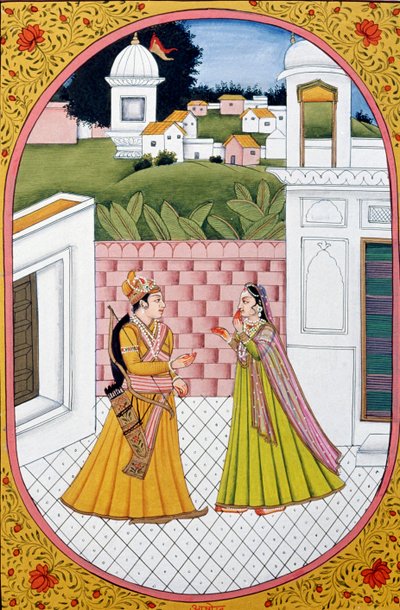 Immagine del calendario annuale e dipinto per un mese indù Asoz, India da School Indian