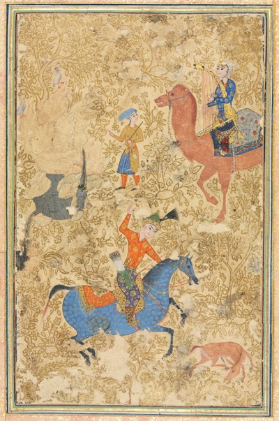 Bahram Gur e Azada, da uno Shahnama (Libro dei Re) di Firdausi (940-1019 o 1025) da School Iranian