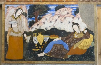 Affresco al palazzo Chehel Sotoun, Esfahan, Iran da School Iranian