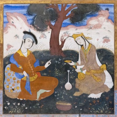 Affresco al palazzo Chehel Sotoun, Esfahan, Iran da School Iranian