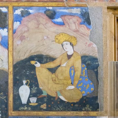 Affresco al palazzo Chehel Sotoun, Esfahan, Iran da School Iranian