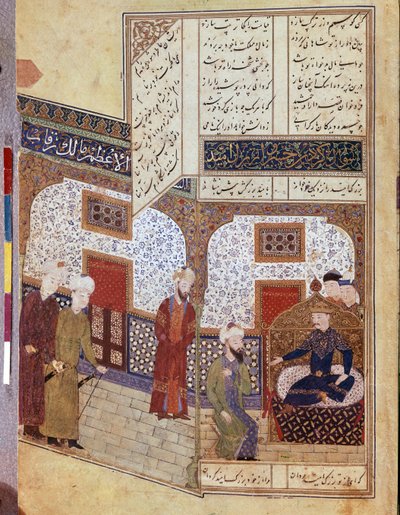 Khusraw che conversa con Buzurg Ummid da School Iranian