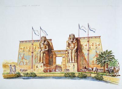 Antica Tebe - ricostruzione delle statue di Amenhotep III, conosciute come i Colossi di Memnone, al tempo di Ramses II da School Italian