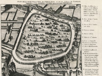 Antica disposizione di Prato della Valle, la piazza più grande di Padova, Italia da School Italian