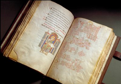 Evangelario. Codice dal monastero di Farfa. (Ms. E 16 folii 149v. 150r.) Roma, Biblioteca Vallicelliana da School Italian