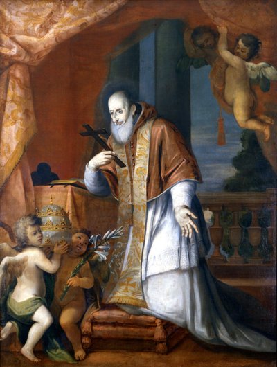Papa Pio V (1504 - 1572). Dipinto anonimo da una chiesa lombarda. da School Italian