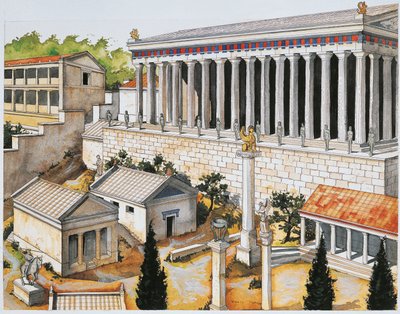 Ricostruzione del Santuario di Apollo, Delfi, VIII-III secolo a.C. da School Italian