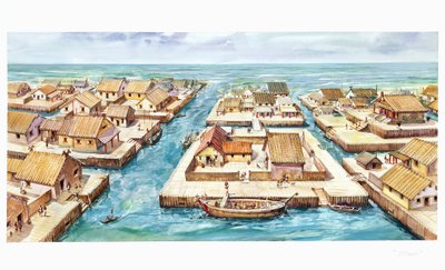 Ricostruzione del porto di Spina da School Italian