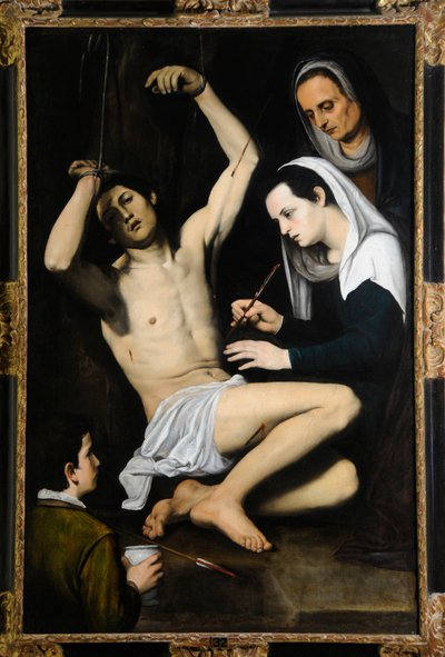 San Sebastiano curato dalle sante donne da School Italian