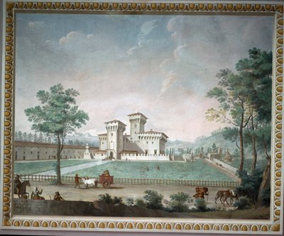 Villa Medicea di Cafaggiolo (affresco) da School Italian
