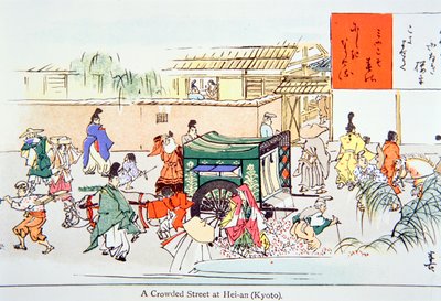 Una strada affollata a Hei-an (Kyoto) da School Japanese