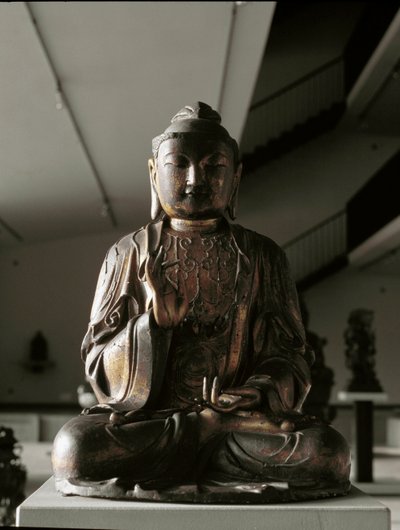 Buddha seduto in posizione lalitasana - scultura, periodo Kamakura (1185-1333) da Japanese School
