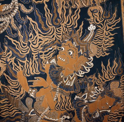 Batik giavanese con un mostro da School Javanese