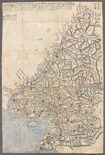 Una provincia della Corea, Mappe delle province di Korae, che mostrano le stazioni pistal e le principali rotte da School Korean