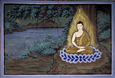 Meditazione di Buddha: Affresco al Tempio Yongju, Regione di Suwon, Corea da School Korean