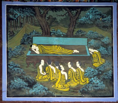 Buddha e i suoi studenti. Affresco nel Tempio Yongju, regione di Suwon, Corea da School Korean
