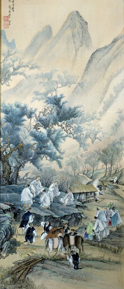 Arte coreana: civili coreani provenienti da missionari cattolici europei uccisi dalla repressione durante l