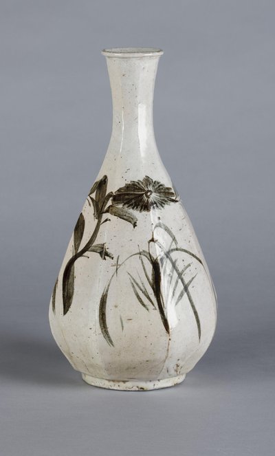 Vaso con crisantemo e disegno di casa, dinastia Choson da School Korean
