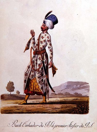 Sultano, da un album di costumi turchi, fine XVIII secolo da School Levantine