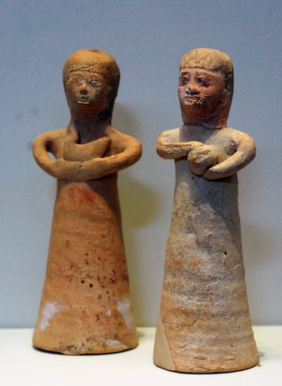 Donne che portano offerte, da Achziv, Israele settentrionale, VIII-VII secolo a.C. da School Levantine