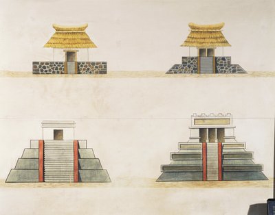 Ricostruzione storica degli edifici di Tenochtitlan da School Mexican