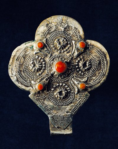 Pendente in argento sbalzato e corallo, Marocco da School Moroccan