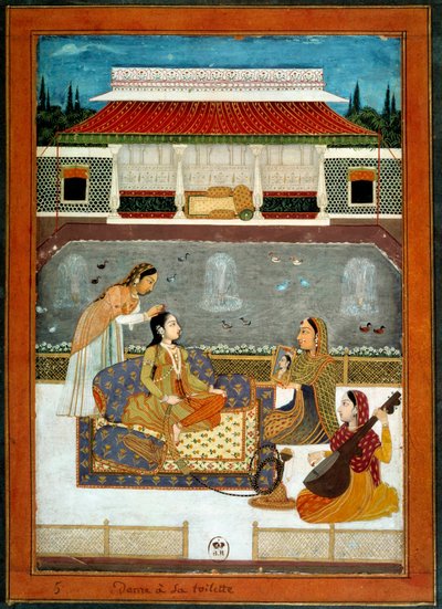 Una principessa indiana ha il suo miniaturista da School Mughal