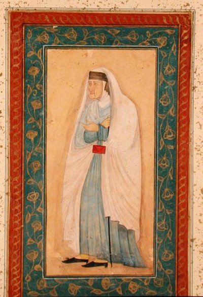 Una vecchia donna in abito occidentalizzato, dal Grande Album Clive, c.1760 da School Mughal