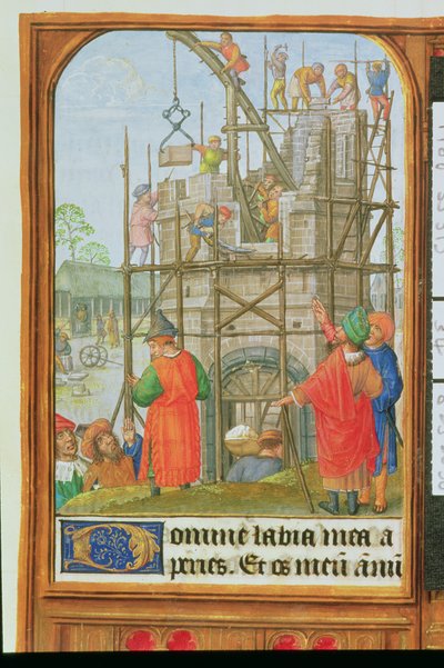 La costruzione della Torre di Babele, Bruges o Gand da School Netherlandish
