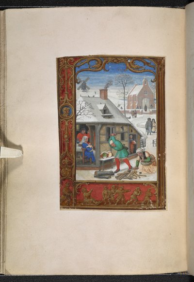 Pagina del calendario per gennaio, Libro delle Ore, Uso di Roma (il 