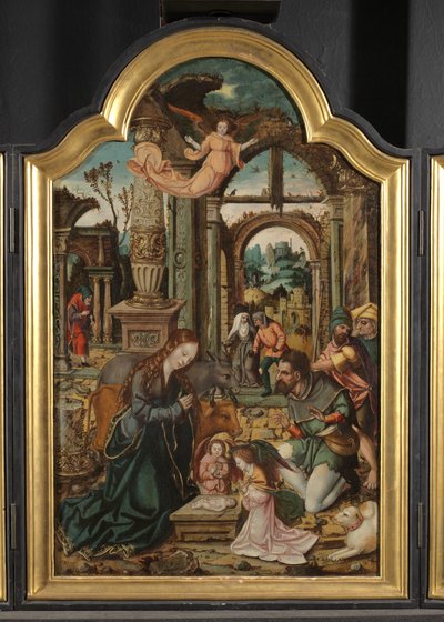 Adorazione dei pastori (pannello centrale di un trittico) da School Netherlandish