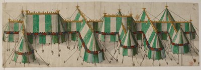 Progetto per un padiglione reale nei colori Tudor bianco e verde, detto per Enrico VIII al Campo del Drappo d