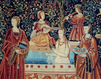 Cortina della Signoria: il Bagno (dettaglio). Arazzo in lana e seta realizzato intorno al 1520 nei Paesi Bassi. Parigi, museo nazionale del Medioevo, Thermes de Cluny da School Netherlandish