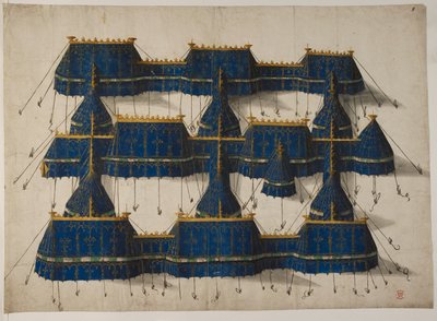 Progetto per un padiglione reale in blu e oro da School Netherlandish