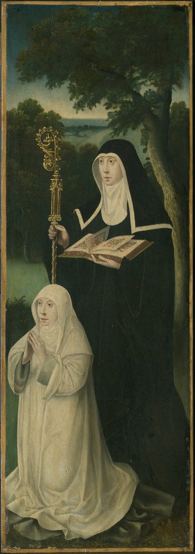 Santa Gertrude di Nivelles e una canonichessa agostiniana da School Netherlandish