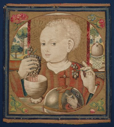 Il Bambino Gesù che preme il vino dell